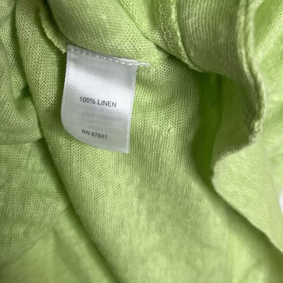 J Jill Love Linen Sleeveless Top Green Womens Size L Lightweight Knit - Picture 4 of 5